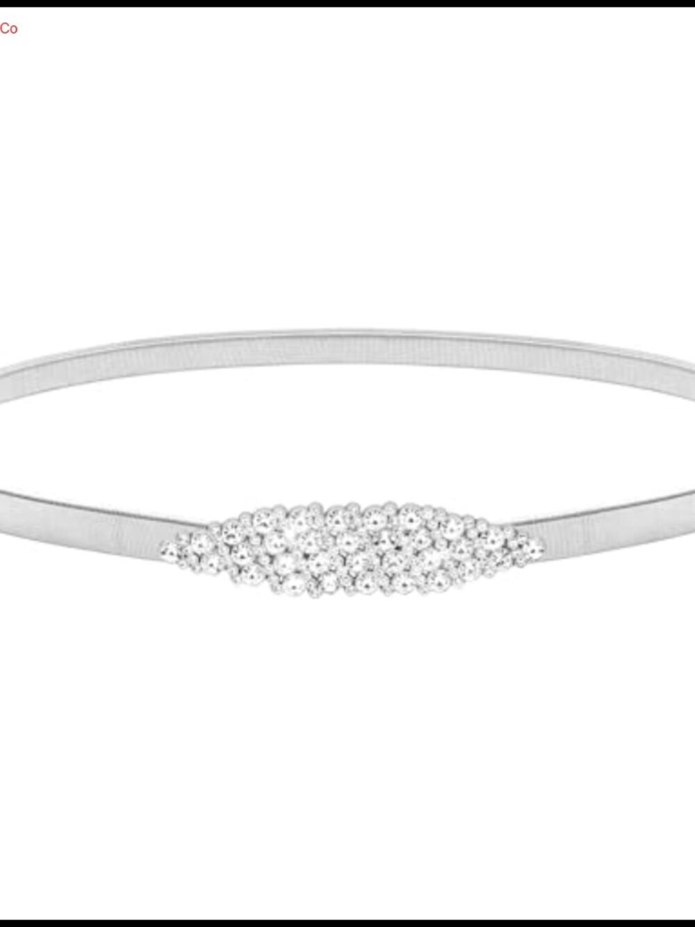 Women's Skinny Metal Elastic Stretch Chain Waist Belt with Interlocking Buckle